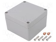 Enclosure: multipurpose; X: 120mm; Y: 122mm; Z: 81mm; aluminium; grey DELTRON ENCLOSURES