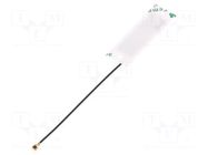 Antenna; Bluetooth,WiFi,ZigBee; 2.8dBi; linear; 35x11x0.1mm; U.FL MOLEX