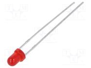 LED; 3mm; red; 12÷25mcd; 60°; Front: convex; 1.9÷2.5V; No.of term: 2 