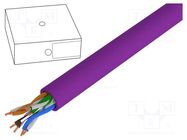 Wire; U/UTP; 4x2x23AWG; 6; wire; Cu; LSZH; violet; 305m; Øcable: 6.3mm DIGITUS