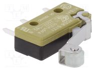 Microswitch SNAP ACTION; with lever (with roller); SPDT; Pos: 2 