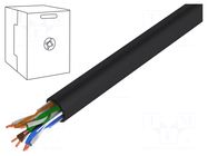 Wire; U/UTP; 4x2x24AWG; 5e; industrial Ethernet; wire; Cu; black DIGITUS