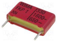 Capacitor: polypropylene; 330pF; 5x11x18mm; THT; ±10%; 15mm; 650VAC WIMA