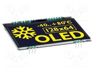 Display: OLED; graphical; 2.9"; 128x64; Dim: 68x51mm; white DISPLAY VISIONS