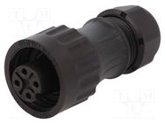 Plug; WA22; female; PIN: 4; 3+PE; IP67; 7÷12mm; 16A; screw terminal WEIPU