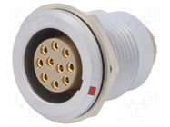 Connector: circular; 2B; socket; female; PIN: 10; soldering; 8A; IP50 LEMO