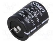 Capacitor: electrolytic; SNAP-IN; 470uF; 450VDC; Ø35x40mm; ±20% KEMET