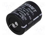 Capacitor: electrolytic; SNAP-IN; 560uF; 400VDC; Ø35x40mm; ±20% KEMET