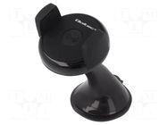 Phone holder; black; for windscreen; 5W; 5V/1A; Len: 1m; W: 113mm QOLTEC