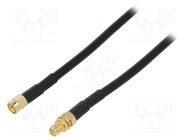 Cable; 3m; RP-SMA male,RP-SMA female; black; 50Ω Goobay