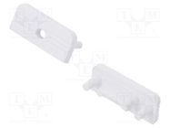 Cap for LED profiles; white; 20pcs; ABS; with hole; SURFACE10 TOPMET