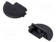 Cap for LED profiles; black; 2pcs; ABS; GEN2,rounded; BEGTIN12 TOPMET