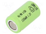 Re-battery: Ni-MH; 1/2A; 1.2V; 1100mAh; Ø16.3x27.4mm JJJ