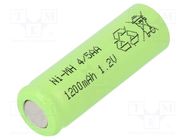 Re-battery: Ni-MH; 4/5AA; 1.2V; 1200mAh; Ø13.9x42.6mm JJJ