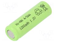 Re-battery: Ni-MH; 4/5AA; 1.2V; 1200mAh; Ø13.9x42.6mm JJJ