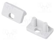 Cap for LED profiles; grey; 2pcs; ABS; with hole; SLIM8 TOPMET