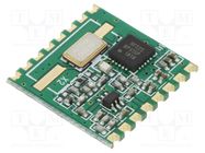 Module: RF; FM transceiver; FSK; 433.92MHz; SPI; -121dBm; 20dBm; SMD HOPE MICROELECTRONICS