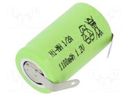 Re-battery: Ni-MH; 1/2A; 1.2V; 1100mAh; soldering lugs JJJ
