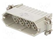 Connector: HDC; male; HD; PIN: 25; 10A; 250V; 25+PE; size 5; crimped TE Connectivity