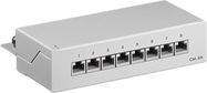 CAT 6a Mini/Desktop Patch Panel, 8 Port, grey - STP shielded