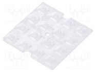 LED lens; square; plexiglass PMMA; transparent; Mounting: screw LEDIL