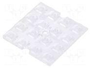 LED lens; square; plexiglass PMMA; transparent; Mounting: screw LEDIL