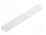 Cover for LED profiles; white; 1m; Kind of shutter: E7; push-in 