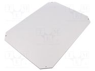 Mounting plate; insulating; W: 376mm; L: 276mm; Thk: 4mm; grey 