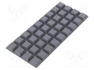 Self-adhesive foot; H: 7.6mm; grey; polyurethane; Dim: 20.6x20.6mm 3M