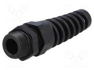 Cable gland; with strain relief; PG9; IP68; polyamide; black HUMMEL