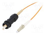 Fiber patch cord; PIN: 1; multi mode simplex (MM); bayonet; 10m BULGIN