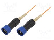 Fiber patch cord; PIN: 1; multi mode simplex (MM); bayonet; 10m BULGIN