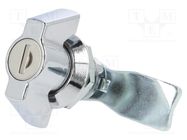 Lock; zinc and aluminium alloy; 18mm; chromium; Key code: 1333 