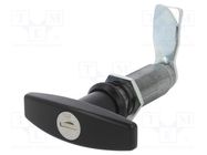 Lock; zinc and aluminium alloy; 60mm; black finish; Kit: key x2 RST ROZTOCZE