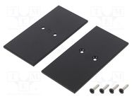 Cap for LED profiles; black; 2pcs; steel; 33.4x67.5x2mm TOPMET