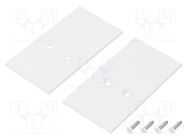 Cap for LED profiles; white; 2pcs; steel; 33.4x62.3x2mm TOPMET