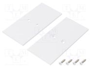 Cap for LED profiles; white; 2pcs; steel; 33.4x68.8x2mm TOPMET