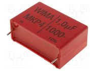 Capacitor: polypropylene; 1uF; 17x29x41.5mm; THT; ±10%; 37.5mm WIMA