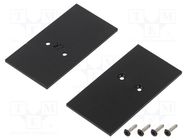 Cap for LED profiles; black; 2pcs; steel; 33.4x62.3x2mm TOPMET