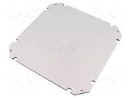 Mounting plate; insulating; W: 250mm; L: 250mm; Thk: 5mm; GEOS; grey SPELSBERG