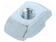 Nut; for profiles; Width of the groove: 10mm; steel; zinc; T-slot ELESA+GANTER