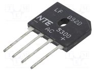 Bridge rectifier: single-phase; Urmax: 200V; If: 8A; Ifsm: 200A NTE Electronics