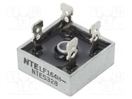 Bridge rectifier: single-phase; Urmax: 1kV; If: 25A; Ifsm: 400A NTE Electronics