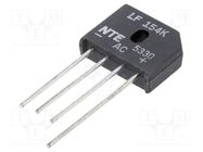 Bridge rectifier: single-phase; Urmax: 600V; If: 6A; Ifsm: 250A NTE Electronics