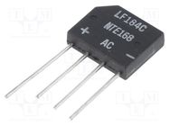 Bridge rectifier: single-phase; Urmax: 400V; If: 2A; Ifsm: 60A; flat NTE Electronics