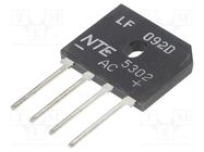 Bridge rectifier: single-phase; Urmax: 800V; If: 8A; Ifsm: 200A NTE Electronics