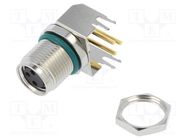 Connector: M8; female; PIN: 3; angled 90°; on PCBs; socket; 4A; IP68 AMPHENOL LTW