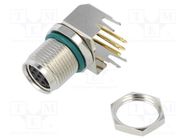 Connector: M8; female; PIN: 6; angled 90°; on PCBs; socket; 1.5A AMPHENOL LTW