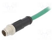 Connector: M12; plug; PIN: 8; male; X code-ProfiNET; 5m; IP67; 50V AMPHENOL LTW