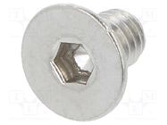 Screw; M2.5x4; 0.45; Head: countersunk; hex key; HEX 1,5mm BOSSARD